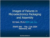 Images of Failures in Microelectronics Packaging and Assembly
