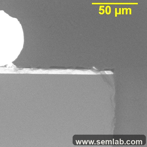 Lens to die delamination at the edge of an LED die
