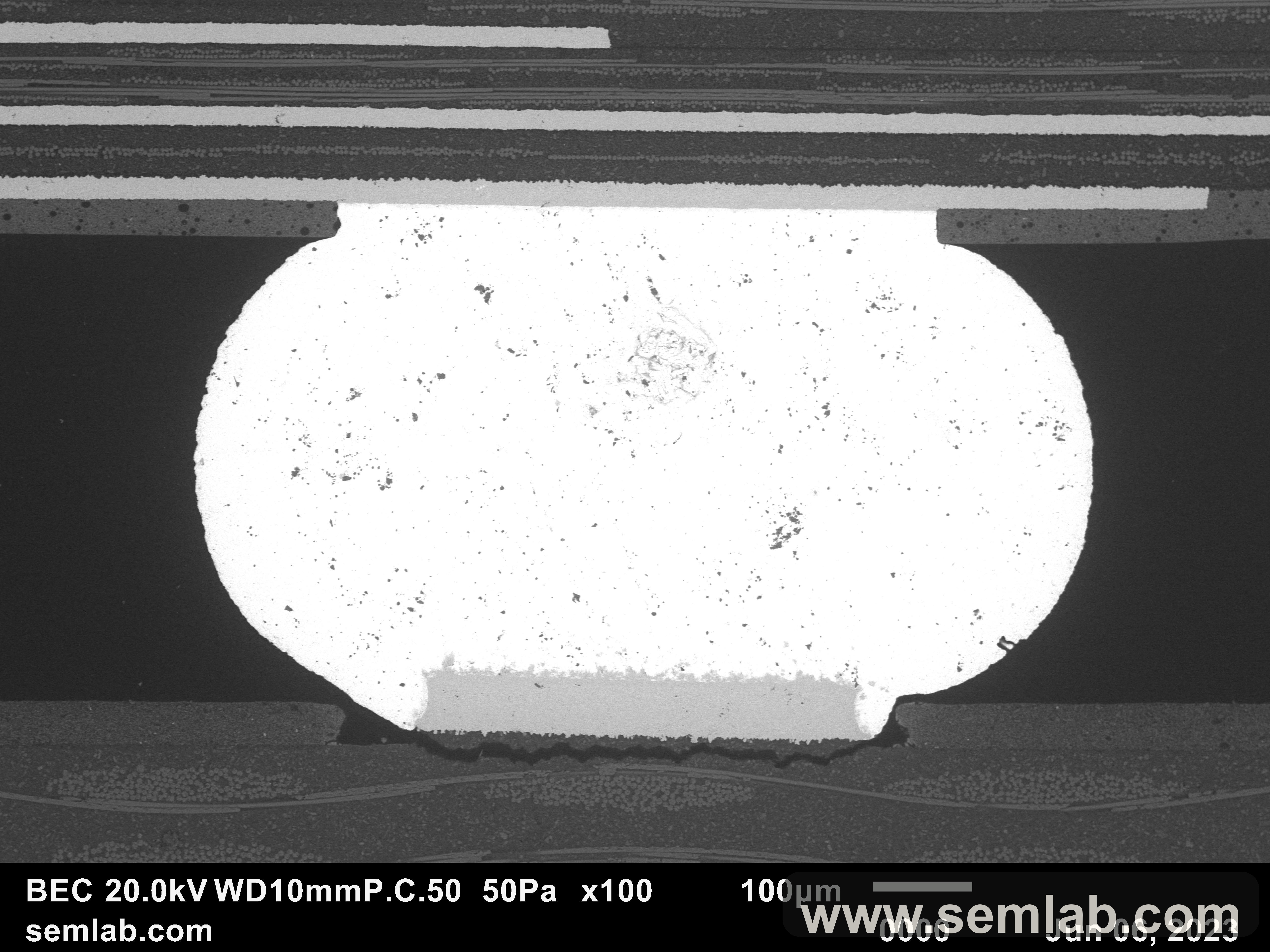 PCB pad cratering at the ball to PCB pad interface