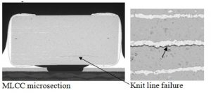 MLCC knit line failure