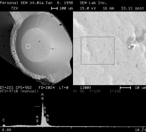 Light Emitting Diode (LED) die bond adhesive failure.