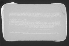 Capacitor failure caused by a crack running through several opposing capacitor plates.