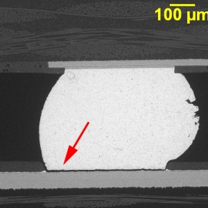 Ball Grid Array (BGA) solder joint failure analysis.