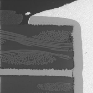 PWB Failure Analysis. PWB inner layer separation of internal land from PTH plating.