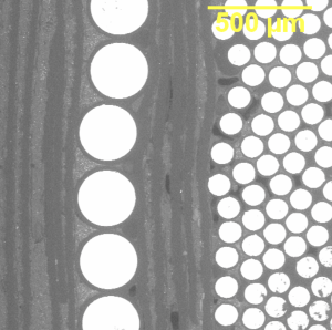 SEM image of transformer in cross section.